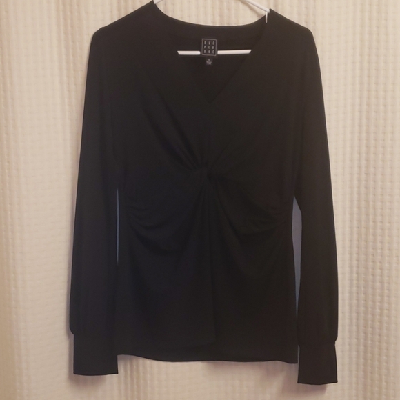Dueperdue top women's size medium M black blouse - Picture 1 of 8